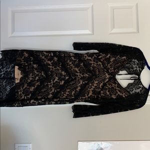 Black Lace Dress with Nude lining